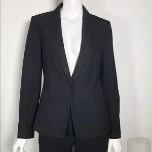 ANN TAYLOR One Button Black Work Blazer Suit sz 6
